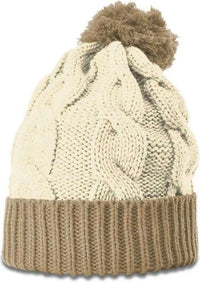 Richardson 141R Chunk Twist Knit Beanies with Cuff Cream Mocha Ivory Brown / OSFM