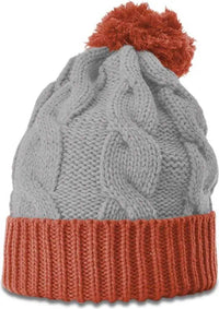 Richardson 141R Chunk Twist Knit Beanies with Cuff - Heather Gray Rust - Gray Cardinal / OSFM