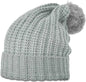 Richardson 143 Chunk Cable Beanie with Cuff & Pom - Heather Gray - Gray / OSFM