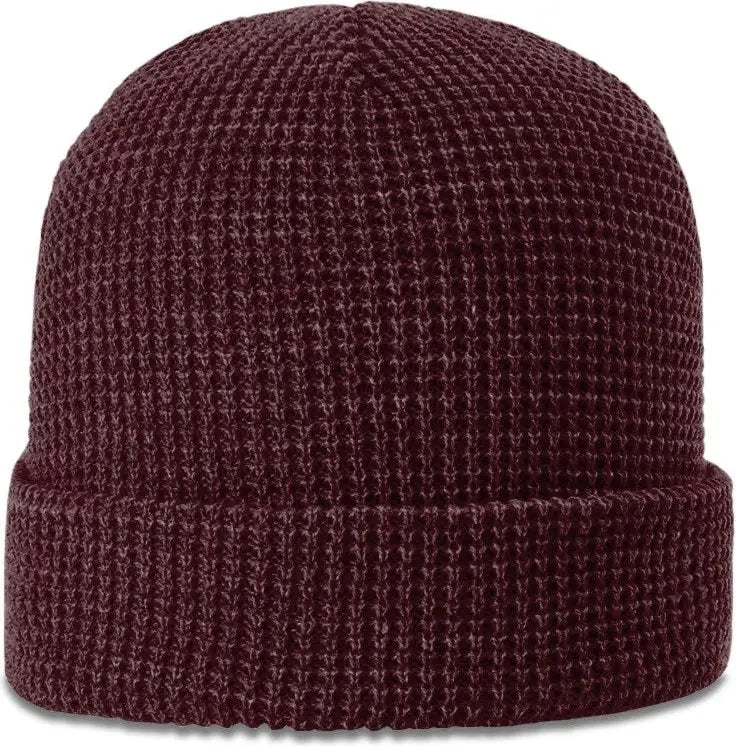 Richardson 146 Waffle Knit Beanie with Cuff - Burgundy - Burgundy / OSFM