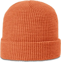 Richardson 146 Waffle Knit Beanie with Cuff - Coral - Coral / OSFM