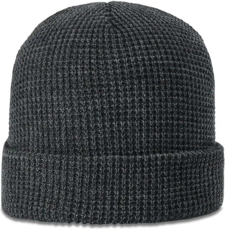 Richardson 146 Waffle Knit Beanie with Cuff - Heather Charcoal - Heather Dark Gray / OSFM