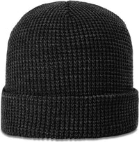 Richardson 146 Waffle Knit Beanies with Cuff - Black - Black / OSFM
