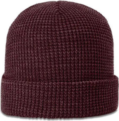 Richardson 146 Waffle Knit Beanies with Cuff - Burgandy - Maroon / OSFM