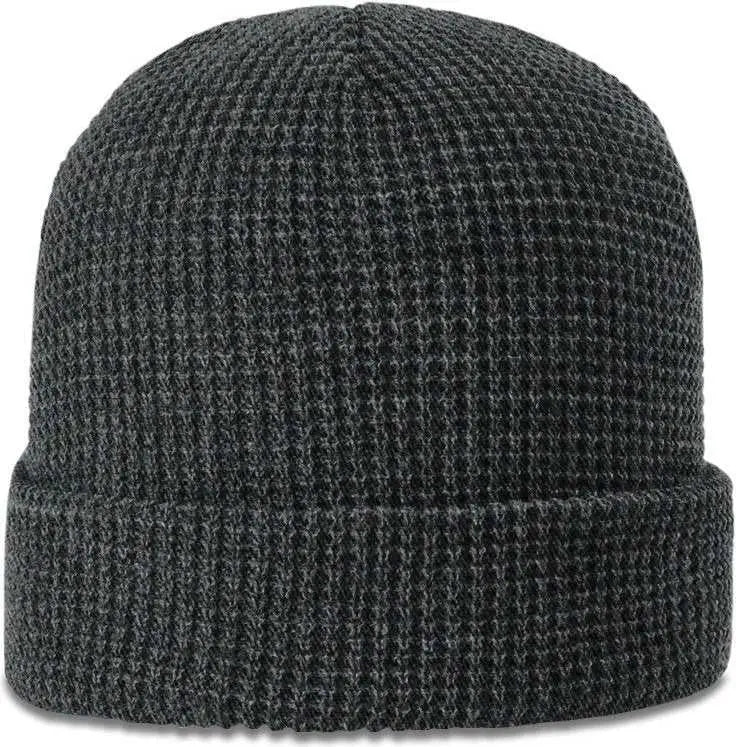 Richardson 146 Waffle Knit Beanies with Cuff - Heather Charcoal - Dark Gray / OSFM