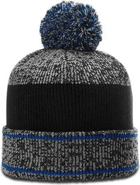 Richardson 148 Heathered Beanies with Cuff and Pom - Royal - Royal / OSFM