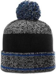Richardson 148 Heathered Beanies with Cuff and Pom - Royal - Royal / OSFM