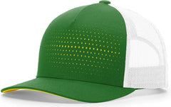 Richardson 163 Laser Cut Five Panel Trucker Cap - Kelly White Yellow - Kelly Yellow / OSFM
