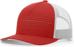 Richardson 163 Laser Cut Five Panel Trucker Cap - Red Light Gray Light Gray - Red Light Gray / OSFM