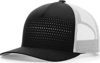 Richardson 163 Laser Cut Five Panel Trucker Caps Black Light Gray Black Light Gray / OSFM