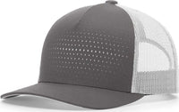 Richardson 163 Laser Cut Five Panel Trucker Caps Charcoal Light Grey Light Grey Dark Gray Light Gray / OSFM