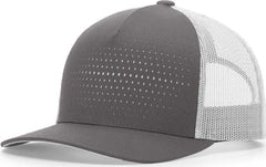 Richardson 163 Laser Cut Five Panel Trucker Caps Charcoal Light Grey Light Grey Dark Gray Light Gray / OSFM