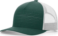 Richardson 163 Laser Cut Five Panel Trucker Caps Dark Green Light Gray Forest Light Gray / OSFM