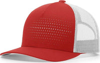 Richardson 163 Laser Cut Five Panel Trucker Caps Red Light Gray Red Light Gray / OSFM