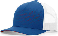 Richardson 163 Laser Cut Five Panel Trucker Caps Royal White Red Royal Red / OSFM