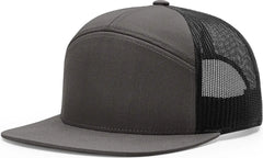 Richardson 168 7 Panel Trucker Cap - Charcoal Black - Dark Gray Black / OSFM