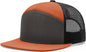 Richardson 168 7 Panel Trucker Cap - Charcoal Burnt Orange Black - Dark Gray Burnt Orange Black / OSFM