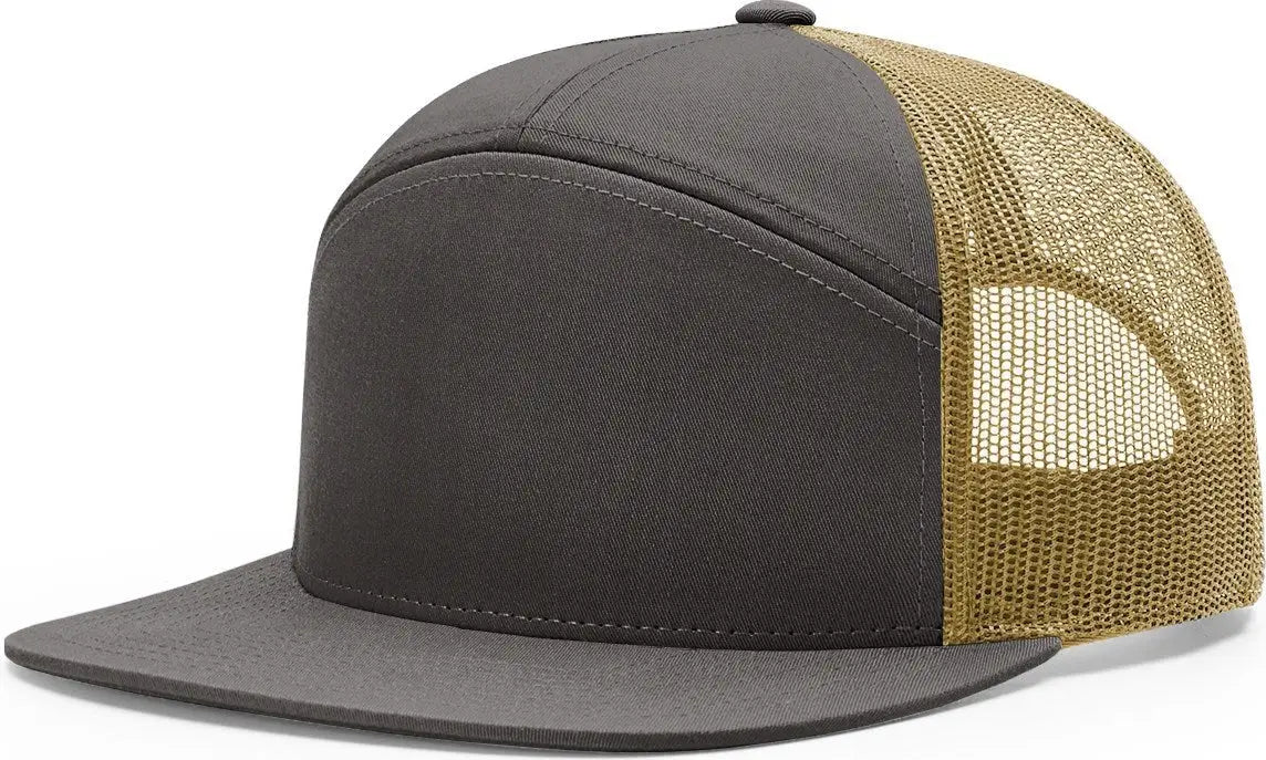 Richardson 168 7 Panel Trucker Cap - Charcoal Old Gold - Dark Gray Old Gold / OSFM