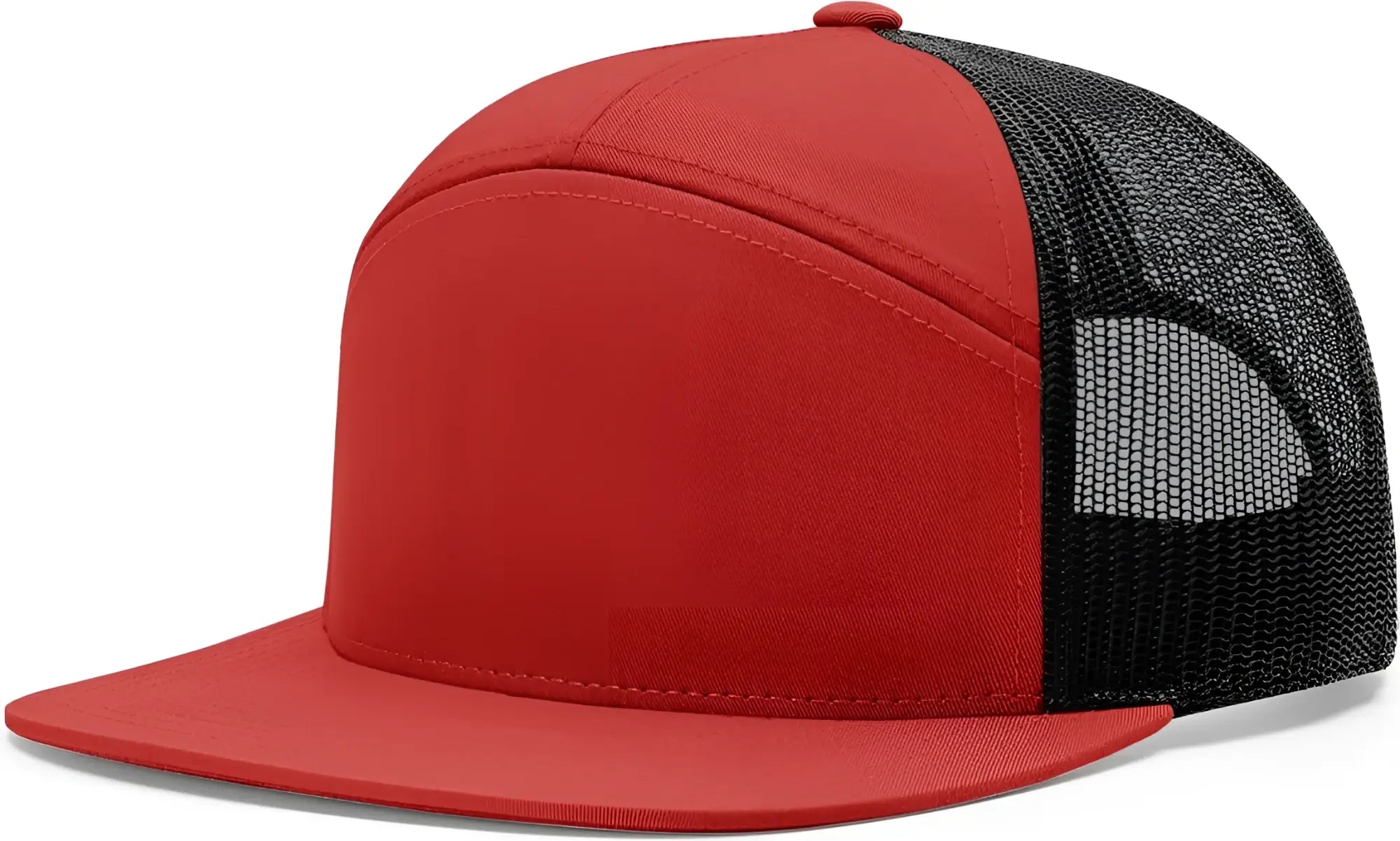 Richardson 168 7 Panel Trucker Cap - Red Black - Red Black / OSFM