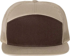 Richardson 168 Seven-Panel Trucker Caps - Brown Khaki - Brown Khaki / OSFM