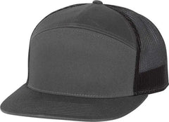 Richardson 168 Seven-Panel Trucker Caps - Charcoal Black - Dark Gray Black / OSFM