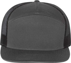 Richardson 168 Seven-Panel Trucker Caps - Charcoal Black - Dark Gray Black / OSFM