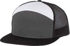 Richardson 168 Seven-Panel Trucker Caps - Charcoal Black White - Dark Gray Black / OSFM