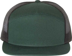Richardson 168 Seven-Panel Trucker Caps - Dark Green Black - Forest Black / OSFM