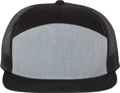 Richardson 168 Seven-Panel Trucker Caps - Heather Gray Black - Gray Black / OSFM