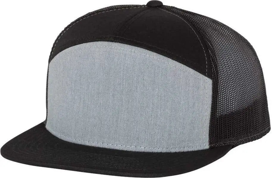 Richardson 168 Seven-Panel Trucker Caps - Heather Gray Black - Gray Black / OSFM