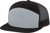 Richardson 168 Seven-Panel Trucker Caps - Heather Gray Black - Gray Black / OSFM
