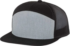 Richardson 168 Seven-Panel Trucker Caps - Heather Gray Black - Gray Black / OSFM