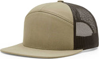 Richardson 168 Seven-Panel Trucker Caps - Pale Khaki Brown - Khaki Dark Gray / OSFM