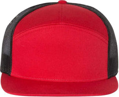 Richardson 168 Seven-Panel Trucker Caps - Red Black - Red Black / OSFM