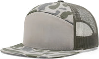 Richardson 168P Printed 7 Panel Trucker Cap - Marsh Duck Camo Brown - Duck Camo Loden / OSFM