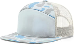 Richardson 168P Printed 7 Panel Trucker Cap - Saltwater Duck Camo Ice Gray - Duck Camo Light Gray / OSFM