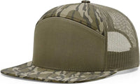 Richardson 168P Printed 7-Panel Trucker Caps - Mossy Oak Bottomland Loden - Mossy Oak Loden / One Size Fits Most
