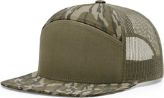 Richardson 168P Printed 7-Panel Trucker Caps - Mossy Oak Bottomland Loden - Mossy Oak Loden / One Size Fits Most