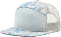 Richardson 168P Printed 7-Panel Trucker Caps - Saltwater Duck Camo Ice Gray - Duck Camo Light Gray / One Size Fits Most