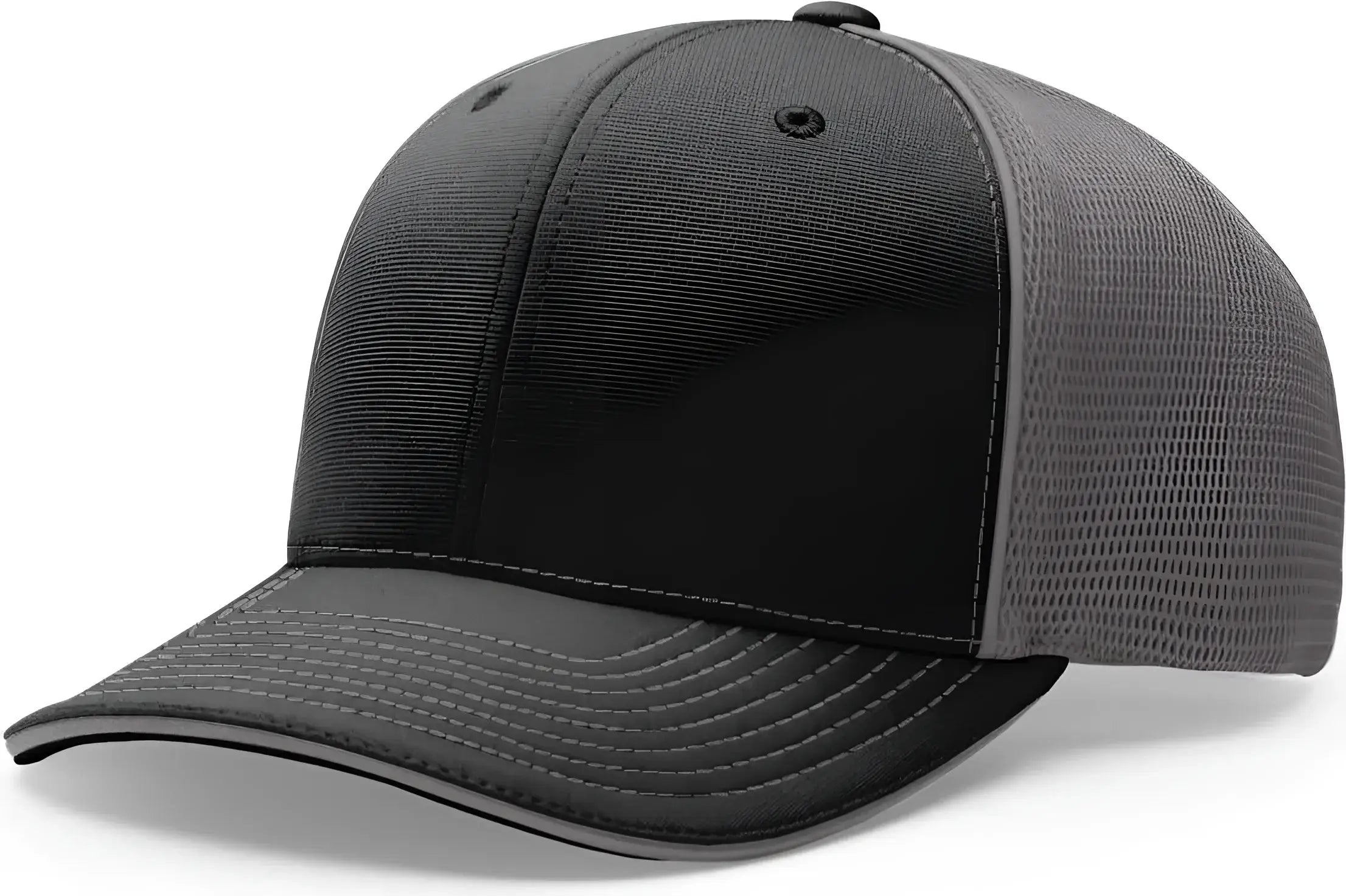 Richardson 172 Fitted Pulse Sportmesh with R-Flex Caps - Black Charcoal Split - Black Dark Gray / XS-SM