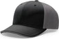 Richardson 172 Fitted Pulse Sportmesh with R-Flex Caps - Black Charcoal Split - Black Dark Gray / XS-SM