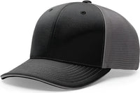 Richardson 172 Fitted Pulse Sportmesh with R-Flex Caps - Black Charcoal Split - Black Dark Gray / XS-SM