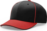 Richardson 172 Fitted Pulse Sportmesh with R Flex Caps Black Red Black Red / XS SM