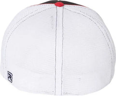 Richardson 172 Fitted Pulse Sportmesh with R-Flex Caps - Black White Red Tri