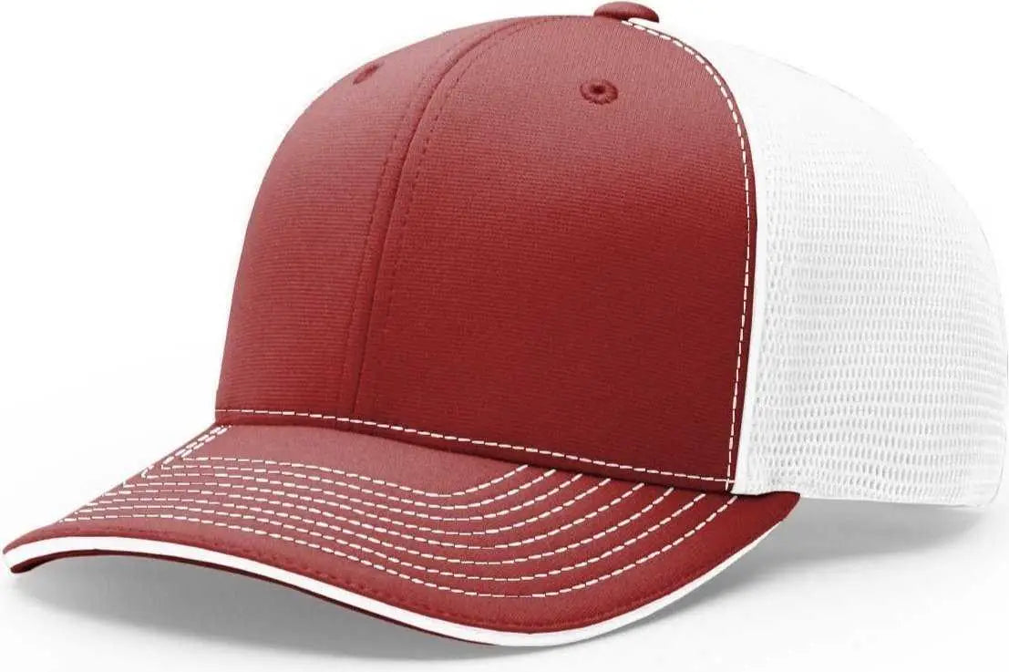 Richardson 172 Fitted Pulse Sportmesh with R-Flex Caps - Cardinal White Split - Cardinal White / XS-SM