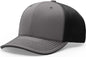 Richardson 172 Fitted Pulse Sportmesh with R-Flex Caps - Charcoal Black Split - Dark Gray Black / XS-SM