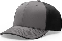 Richardson 172 Fitted Pulse Sportmesh with R-Flex Caps - Charcoal Black Split - Dark Gray Black / XS-SM