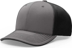 Richardson 172 Fitted Pulse Sportmesh with R-Flex Caps - Charcoal Black Split - Dark Gray Black / XS-SM