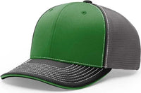 Richardson 172 Fitted Pulse Sportmesh with R-Flex Caps - Kelly Charcoal Black Tri - Kelly Dark Gray / XS-SM