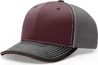Richardson 172 Fitted Pulse Sportmesh with R-Flex Caps - Maroon Charcoal Black Tri - Maroon Dark Gray / XS-SM